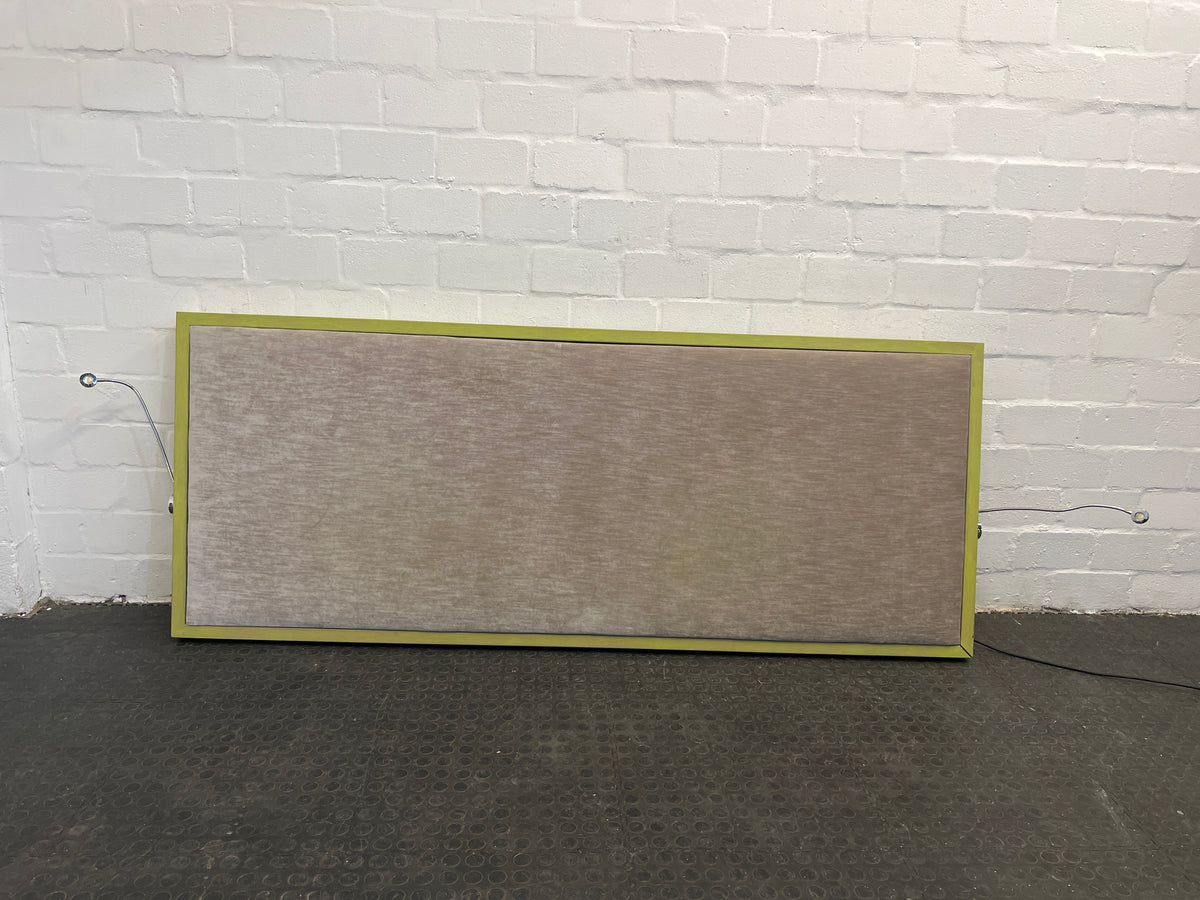 Green Headboard with Lights (Height 85.5cm) x (Width: 200.5cm) - REDUCED - 2ndhandwarehouse.com
