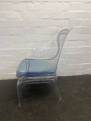 Seethrough Chair with Turquiose cushion