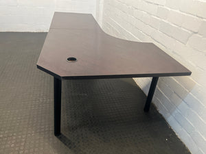 Dark Brown L-Shaped Office Desk (No Lock Mechanism)