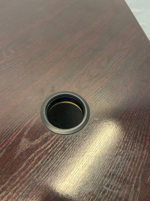 Dark Brown L-Shaped Office Desk (No Lock Mechanism)