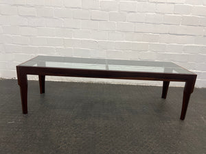 Wood Framed Glass Coffee Table - REDUCED