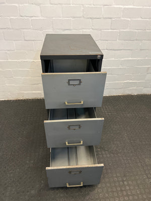 Grey Steel Filing Cabinet with 3 drawers - REDUCED