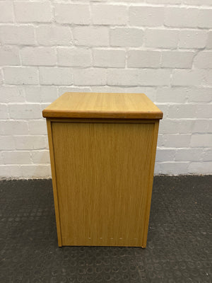 Four Drawer Light Brown Wooden Filing Cabinet (with lock) - REDUCED