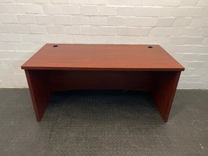 Mahogany Wood Office Desk with Black Striped Side 160 x 80cm