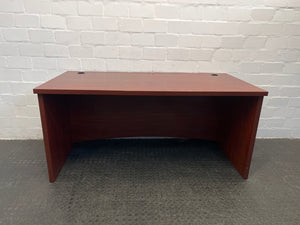 Mahogany Wood Office Desk with Black Striped Side 160 x 80cm