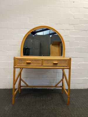 Bamboo Dressing Table with Mirror and Drawers (Width: 91.5cm) (Height: 139.5cm) - REDUCED