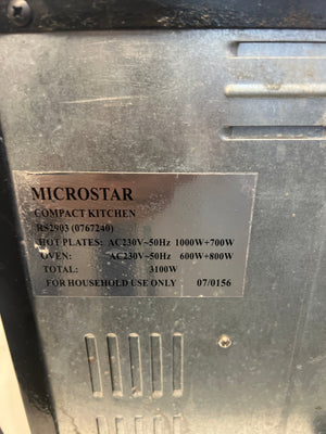 Microstar Small Working Oven with Two Broken Stove Plates - REDUCED