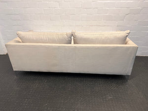 White Fabric Two Seater Couch with Minor Scuffs and Marks - REDUCED