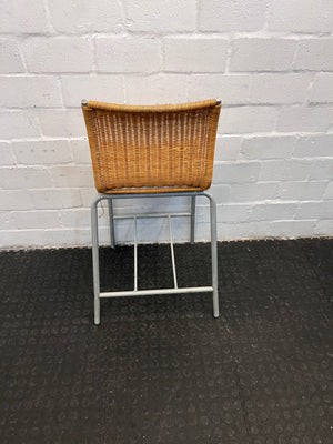 Brown Wicker Chairs with Metal Frame (Worn Out Seating)