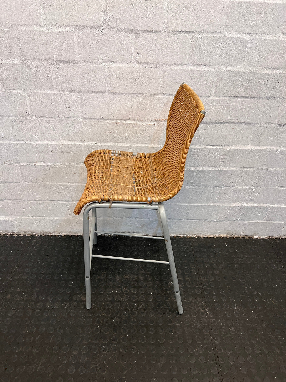 Brown Wicker Chairs with Metal Frame (Worn Out Seating heavily damaged)