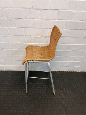 Brown Wicker Chairs with Metal Frame (Worn Out Seating)