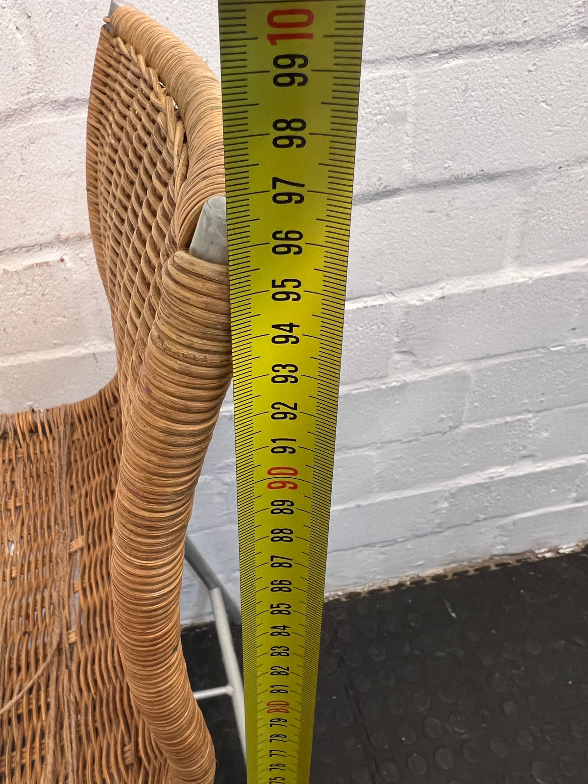 Brown Wicker Chairs with Metal Frame (Worn Out Seating heavily damaged)