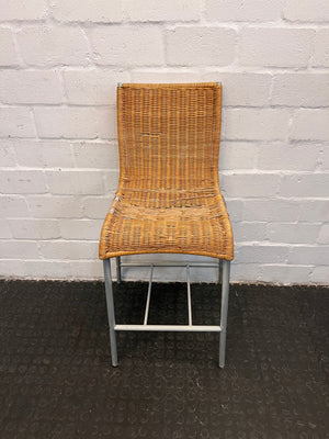 Brown Wicker Chairs with Metal Frame (Worn Out Seating)