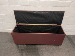 Maroon Storage Ottoman (with Small Wears and Tears)