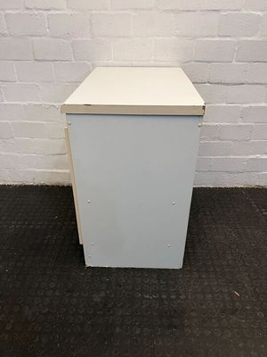 Two Door White Cupboard (Wood Chipping)