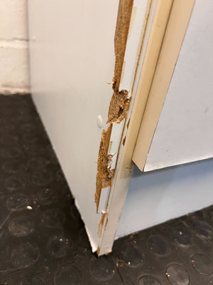 Two Door White Cupboard (Wood Chipping)