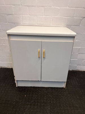 Two Door White Cupboard (Wood Chipping)