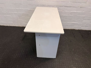 White Wooden Office Desk with Two Drawers (Width: 120.5cm) (Height: 74cm)