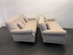 Creamy Three Seater Couch with Cushions