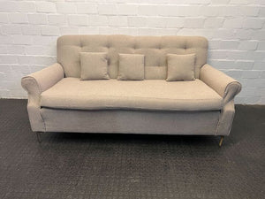 Creamy Three Seater Couch with Cushions