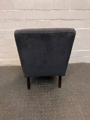 Custom Made Vintage Gray Occassional Chair with Wooden Legs