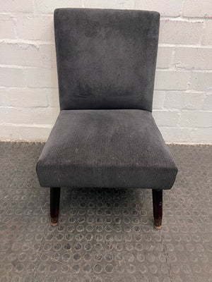 Custom Made Vintage Gray Occassional Chair with Wooden Legs