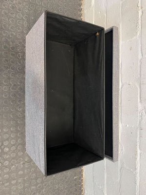 Gray Foldable Fabric Storage Box with Dark Interior