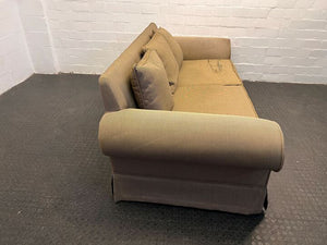 Khaki Color Three Seater Couch (Minor Damaged Cushions)