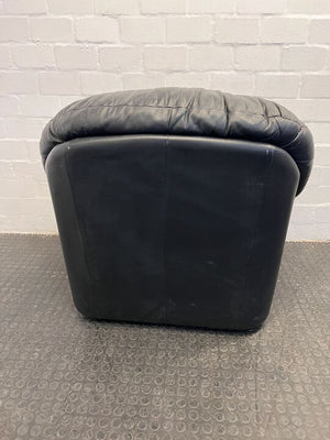 Black Leather Arm Chair (Minor Wears) - REDUCED