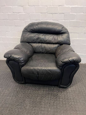 Black Leather Arm Chair (Minor Wears) - REDUCED