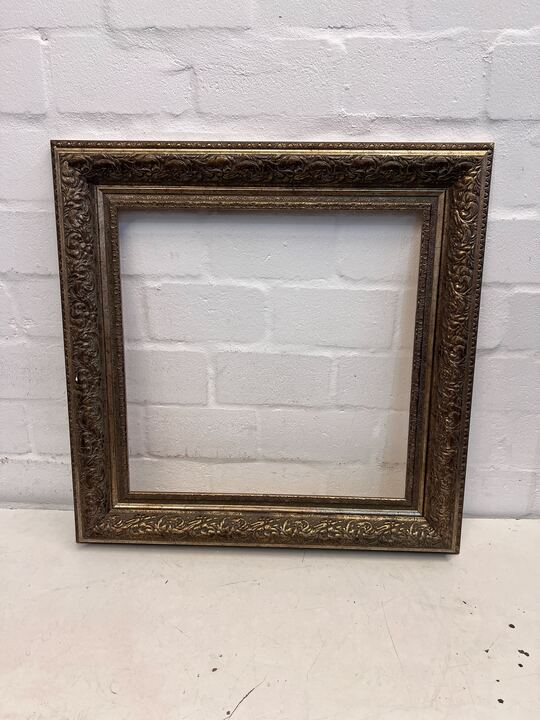 Golden Brown Dark Thick Patterned Square Picture Frame (Cracked Side) (73.5 x 72.5cm)