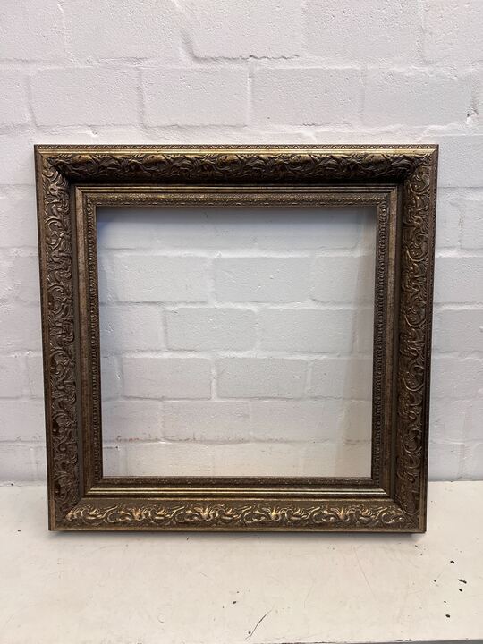 Golden Brown Thick Squared Patterned Picture Frame (86 x 86cm)