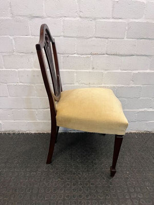 Shield & Wheat Sheaf Carved Chippendale Styled Dining Room Chair (Damaged Frame)