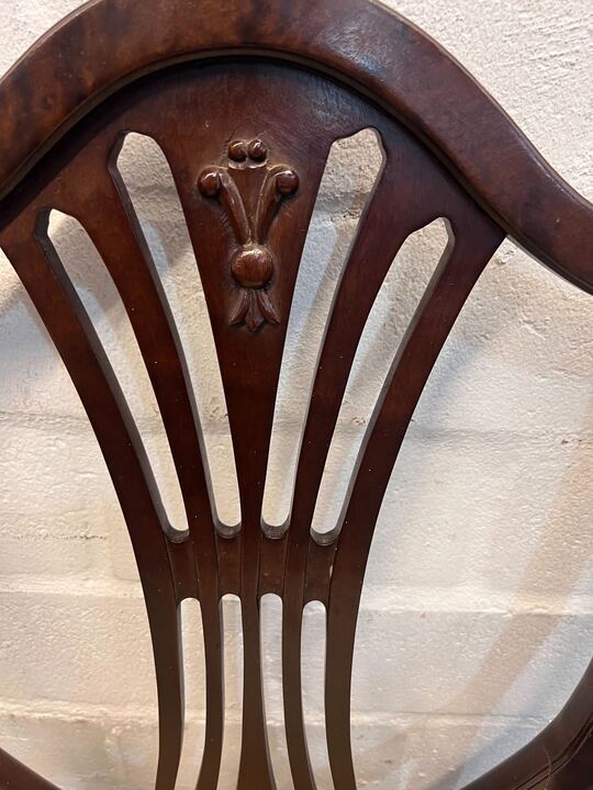 Shield &amp; Wheat Sheaf Carved Chippendale Styled Dining Room Chairs - 2ndhandwarehouse.com