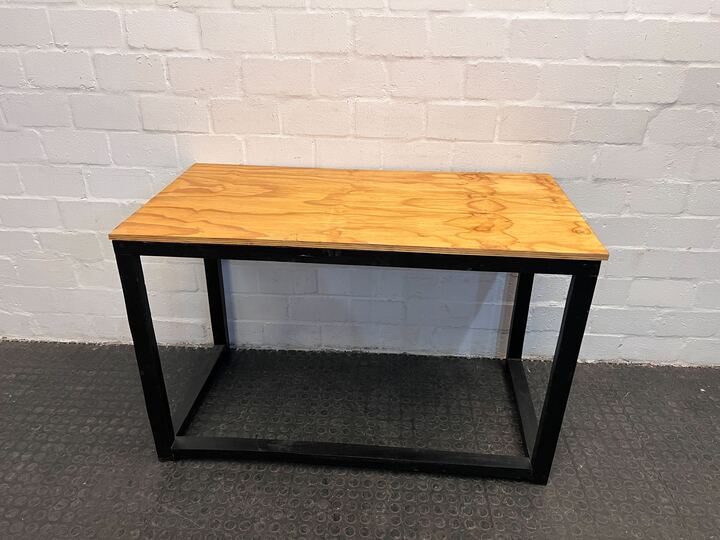 Simple Light Wooden Desk with Black Steel Frame - REDUCED