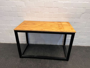 Simple Light Wooden Desk with Black Steel Frame