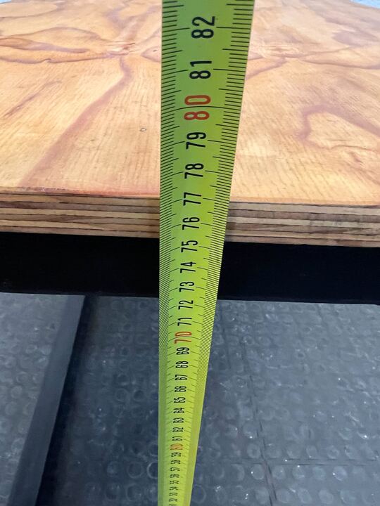 Simple Light Wooden Desk with Black Steel Frame - REDUCED