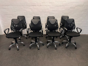 Black Mid Back Mesh Steel Framed Office Chair