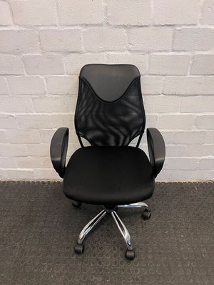 Black Mid Back Mesh Steel Framed Office Chair