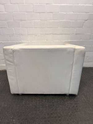 White Tub Upholstered Lounge Chair (Minor Wears/Tears)