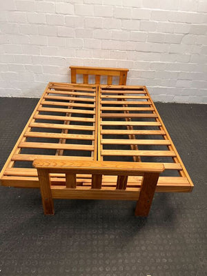 Futon Sleeper Couch with Wooden Base & Sleeping Cushion