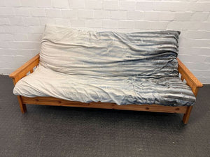 Futon Sleeper Couch with Wooden Base & Sleeping Cushion