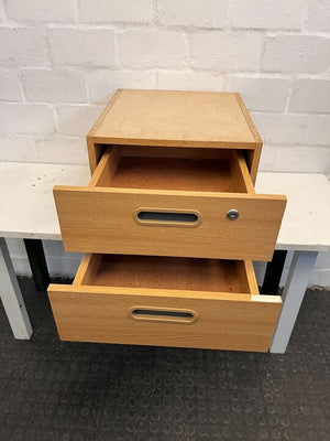 Light Brown Chest of Drawers (with Two Drawers and Top)