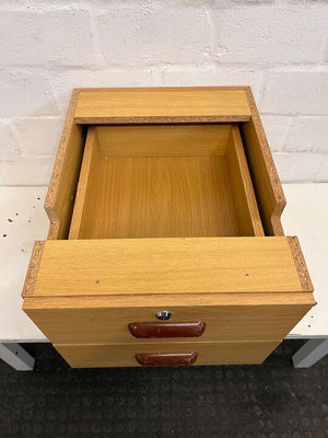 Small Light Brown Chest of Drawers with Lock (Missing Key/Top of Drawers)