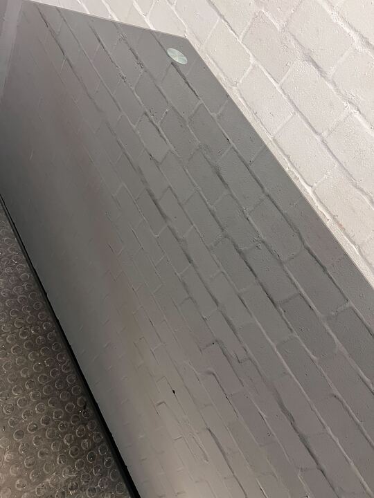 Glass Dining Room Table with Steel Legs (Width: 150cm) (Height: 74cm)