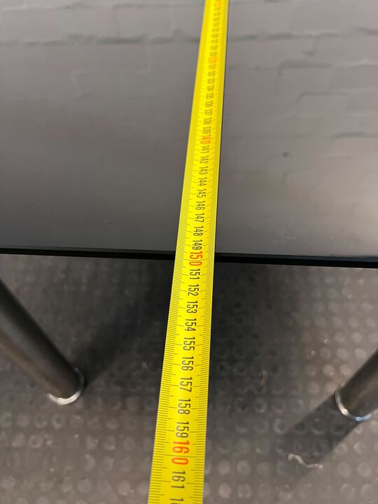 Glass Dining Room Table with Steel Legs (Width: 150cm) (Height: 74cm)