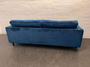 Three Seater Midnight Blue Velvet Couch