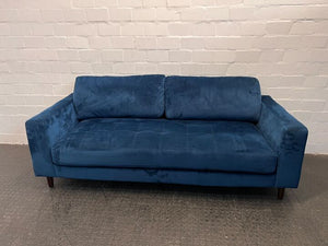 Three Seater Midnight Blue Velvet Couch