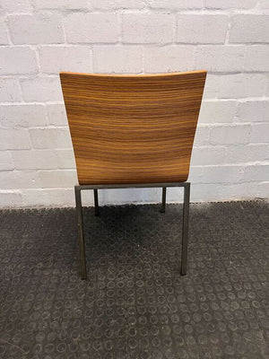 Zebra Plywood Office Chair with Steel Legs