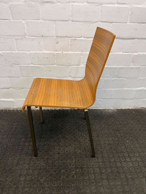 Zebra Plywood Office Chair with Steel Legs